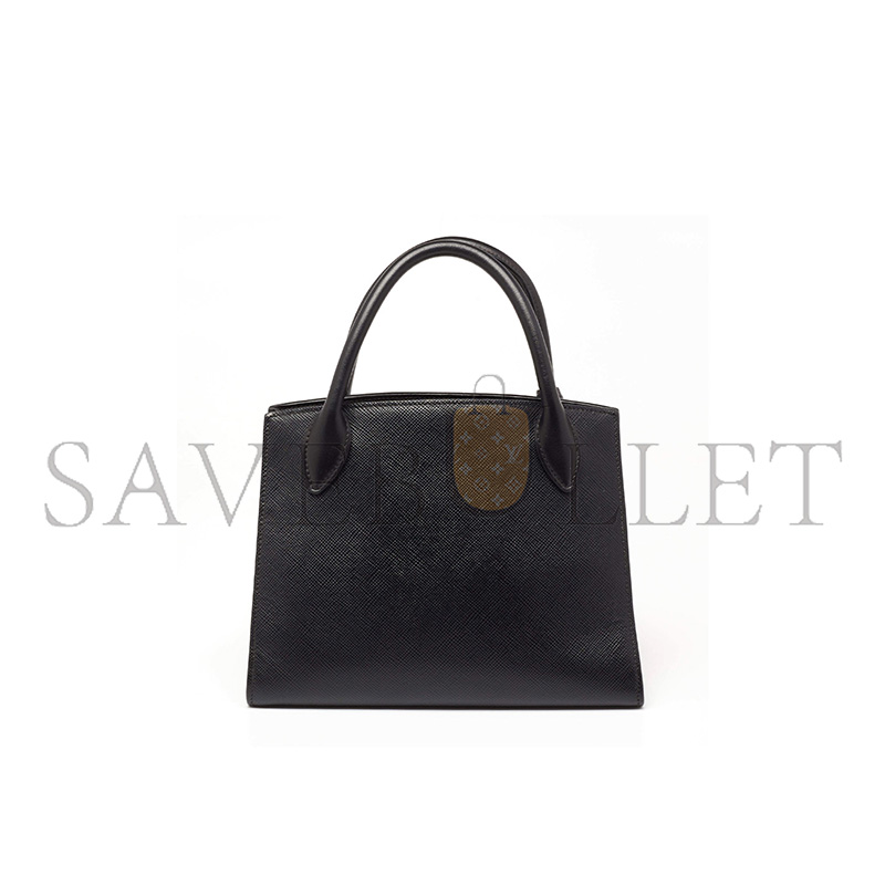 PRADA BLACK SAFFIANO CUIR LEATHER SMALL MONOCHROME TOTE 1BA156 (26*20*10cm)